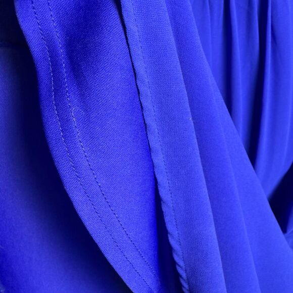 Lulus Wondrous Water Lilies Royal Blue Maxi Dress Sz M Long Semi Formal V Neck - Picture 10 of 14